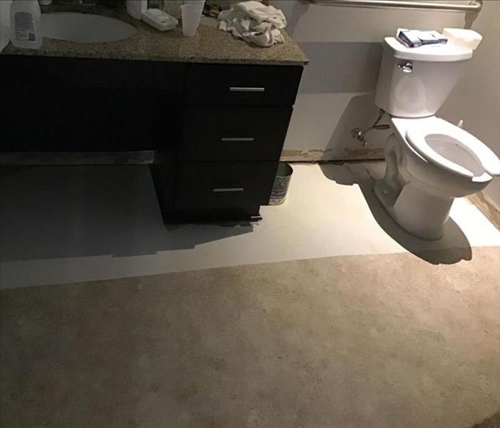 A fully restored bathroom after a pipe burst