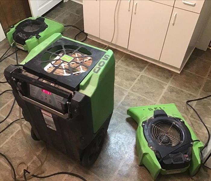 water damage equipment set in a Barrow County home.