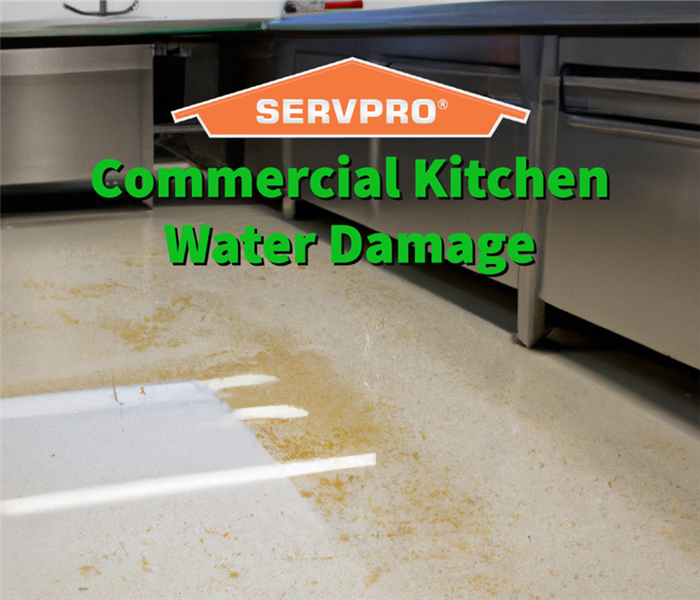 Commercial kitchen water damage in a Barrow County kitchen.